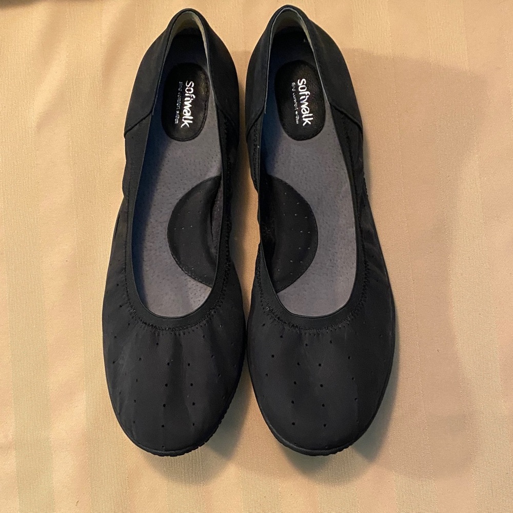 SoftWalk Comfortable Elegant Black Ballet Flats New 11